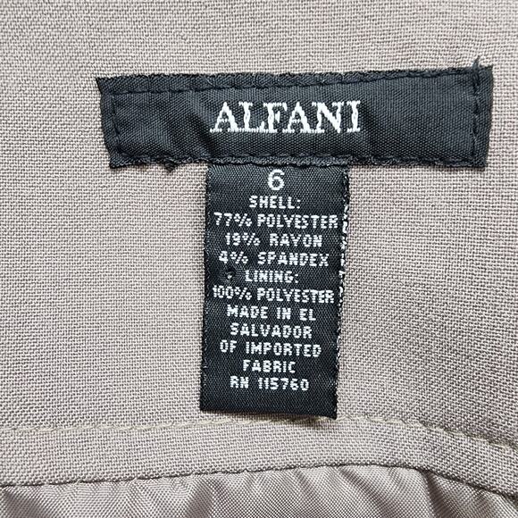 Alfani Skirt Size 6 Tan Pencil Straight Cut Stretch Back Slit Office Career - Picture 3 of 7